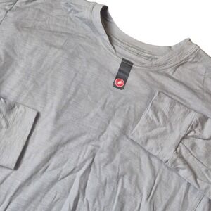 Castelli Mens XXL Gray Merino Wool Blend Long Sleeve Cycling Shirt